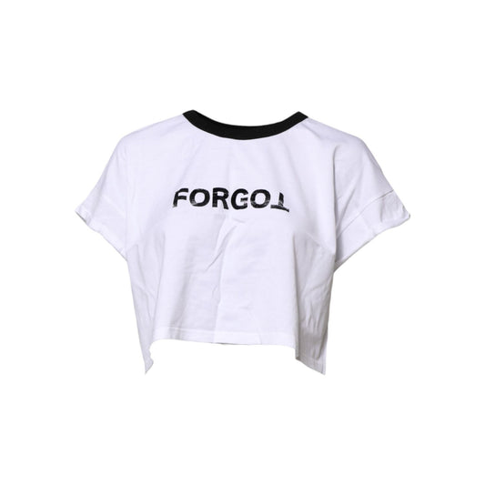 Dolce & Gabbana White Cotton Crew Neck Cropped Top T-shirt TSH91278-44