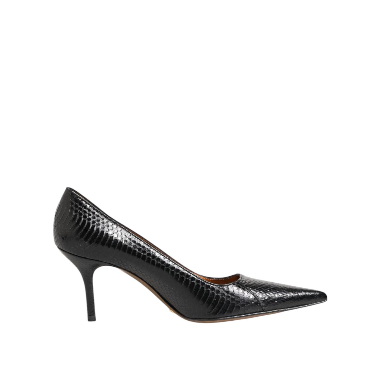 Dolce & Gabbana Black Exotic Leather Stiletto Pumps Shoes