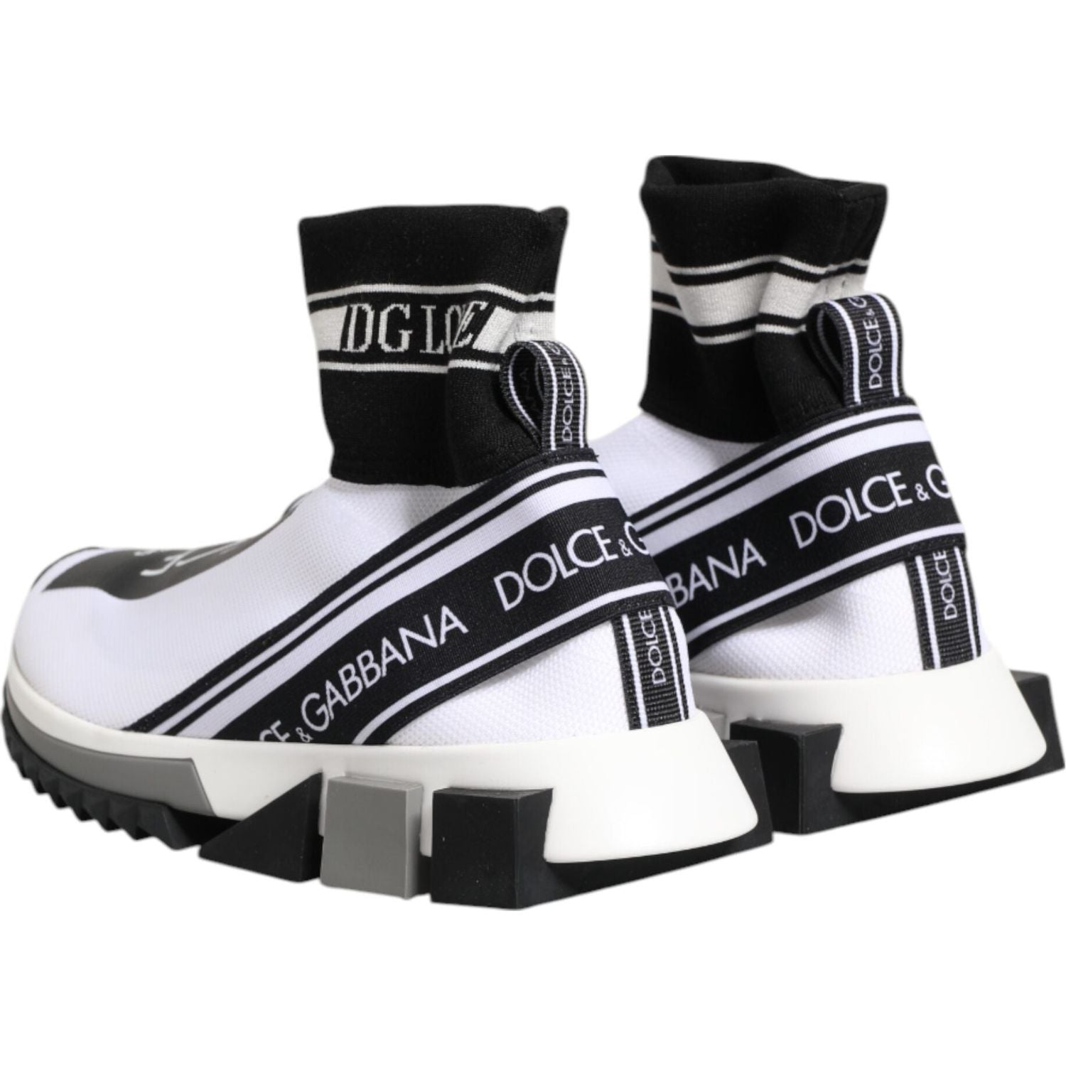 Dolce & Gabbana White Black Sorrento Socks Sneakers Shoes
