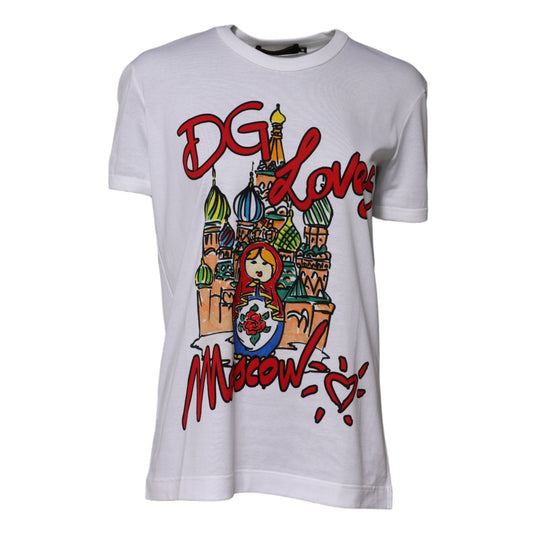 Dolce & Gabbana White DG Loves Moscow Crew Neck T-shirt TSH90695-48