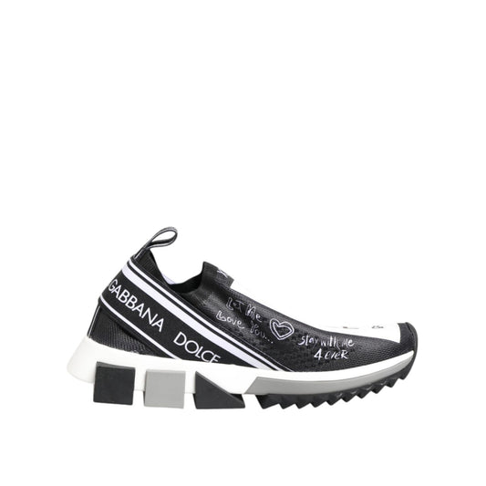 Dolce & Gabbana Black White Sorrento Low Top Sneakers Shoes