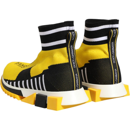 Dolce & Gabbana Yellow Black Sorrento Socks Sneakers Shoes
