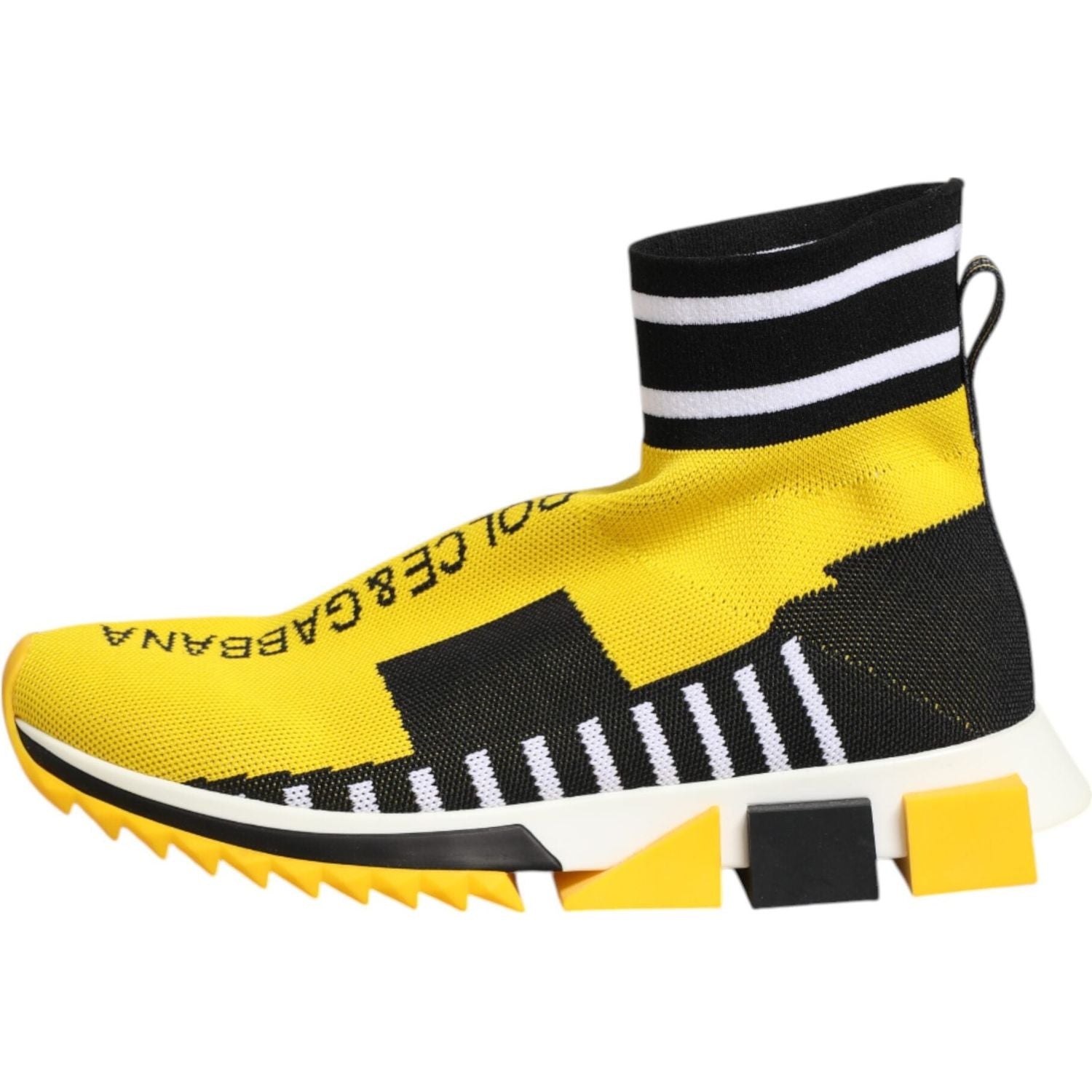 Dolce & Gabbana Yellow Black Sorrento Socks Sneakers Shoes