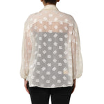 Dolce & Gabbana Off White Logo Monogram Ascot Collar Top