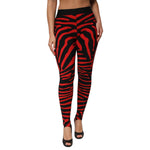 Dolce & Gabbana Black Red Nylon Logo Waisted Leggings Pants
