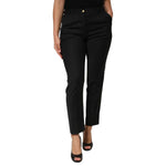Dolce & Gabbana Black Polyester Tapered Women Trouser Pants
