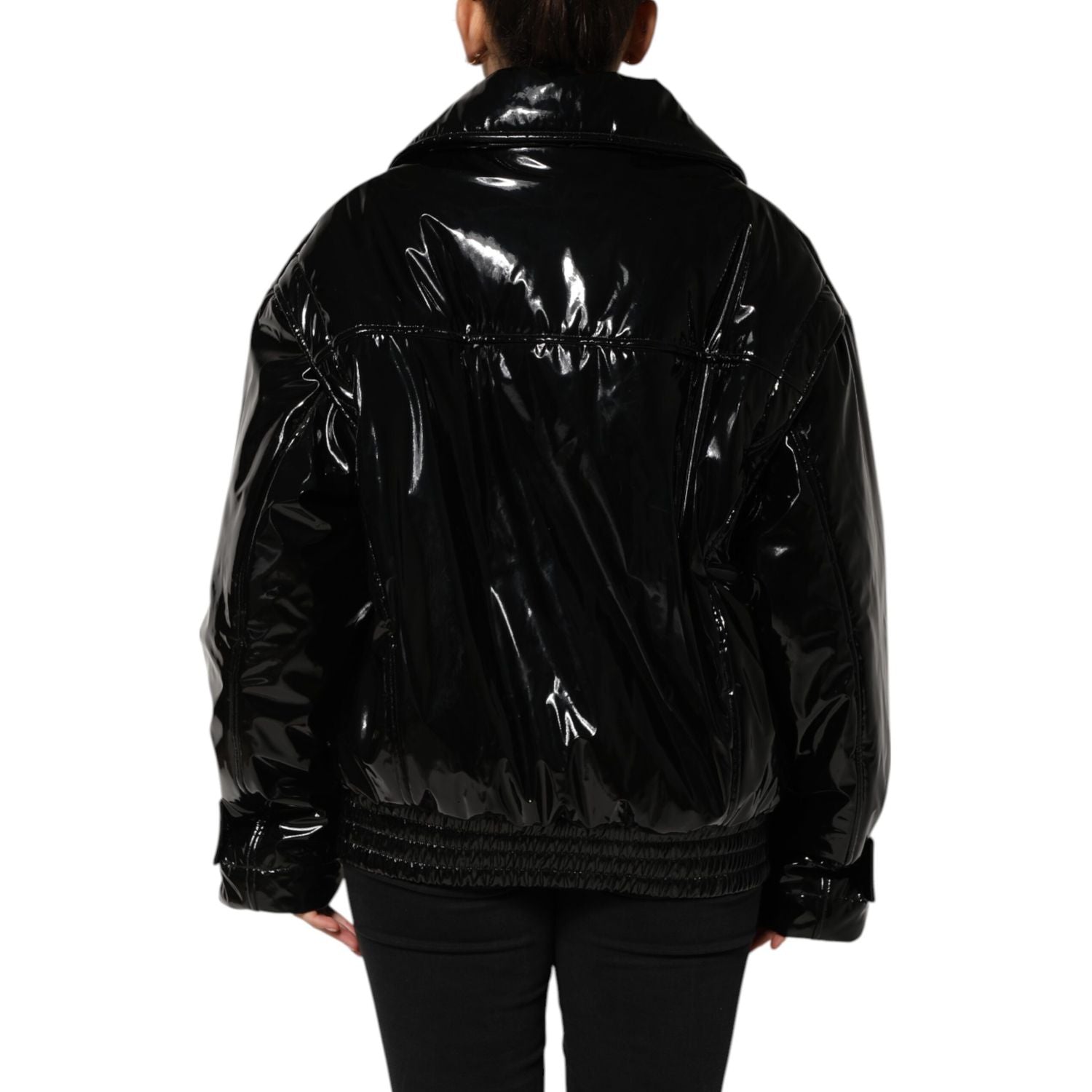 Dolce & Gabbana Black Polyester Quilted Puffer Coat Jacket
