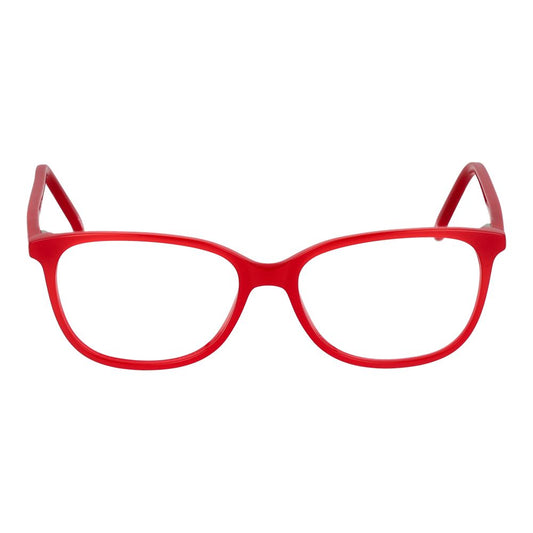 Andy Wolf Red Unisex Glasses Frame in vibrant red acetate with full-rim design, ideal for all genders.