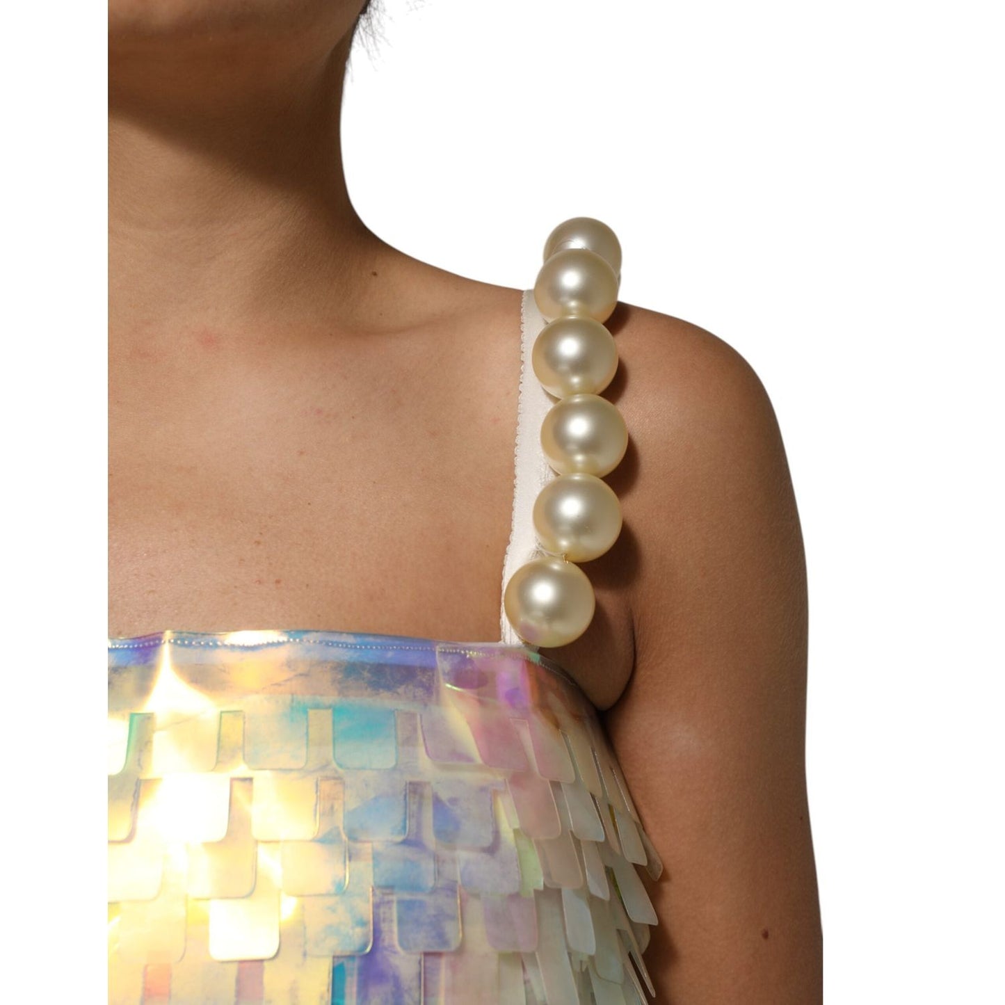 Dolce & Gabbana Multicolor Sequin Holographic Mini Dress