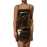 Dolce & Gabbana Metallic Gold Sleeveless A-line Mini Dress