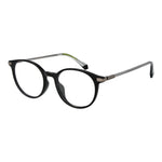 Polaroid Black Unisex Glasses Frame, full-rim panto style with black polyamide frame and demo lenses. No spring hinge, 50-18-145 size.