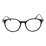 Polaroid Black Unisex Glasses Frame, full-rim panto style with demo plastic lenses in black polyamide.