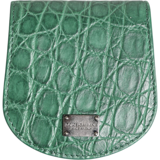 Dolce & Gabbana Green Exotic Skin Coin Condom Case Holder Pocket Wallet