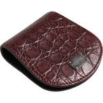 Dolce & Gabbana Burgundy Exotic Skin Coin Condom Case Holder Pocket Wallet SMY10707