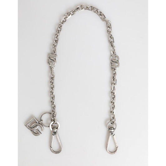 Dolce & Gabbana Silver Tone Brass DG Logo Detailing Chain Men Necklace