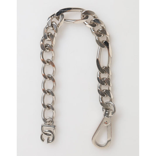 Dolce & Gabbana Silver Tone Brass Chain Lobster Clasp DG Logo Bracelet
