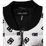 Dolce & Gabbana White DG Monogram Full Zip Quilted Jacket