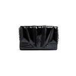 Ferrari Black GT patent leather bag with chain