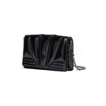 Ferrari Black GT patent leather bag with chain