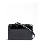 Ferrari Black GT patent leather bag with chain