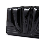 Ferrari Black GT patent leather bag with chain