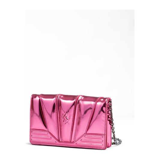 Ferrari Metal Pink GT patent leather bag with chain
