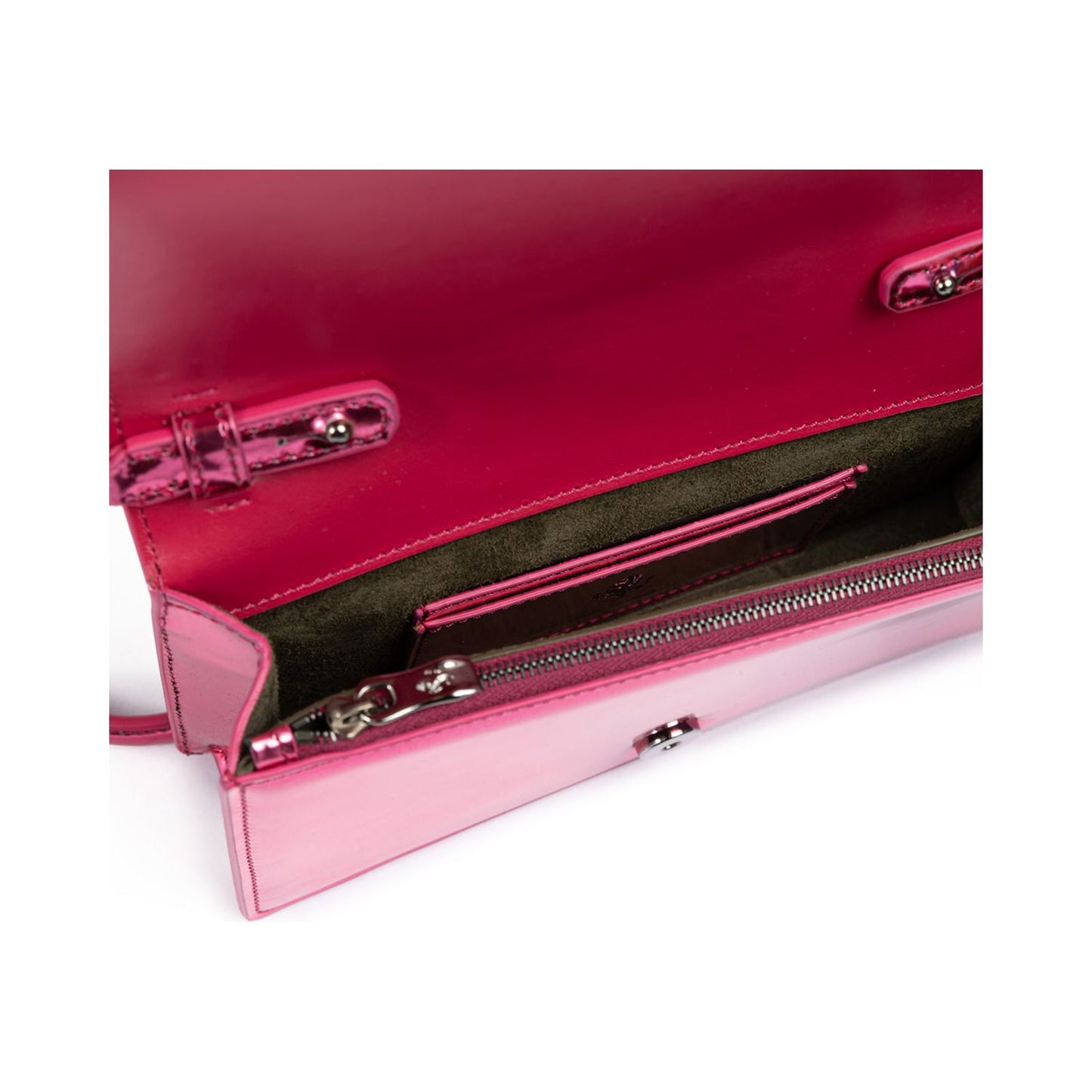 Ferrari Metal Pink GT patent leather bag with chain