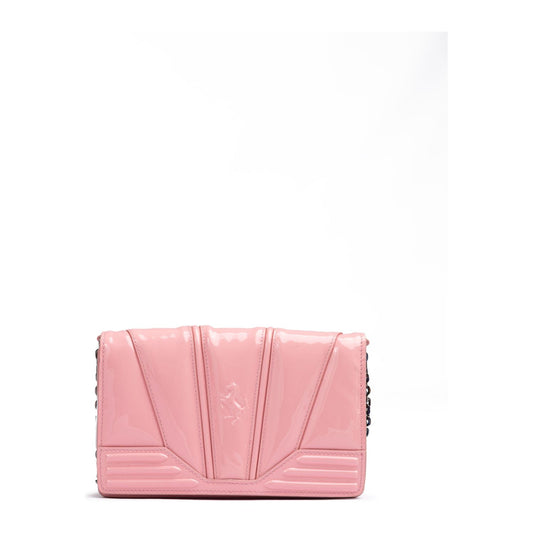 Ferrari Pink GT patent leather bag with chain