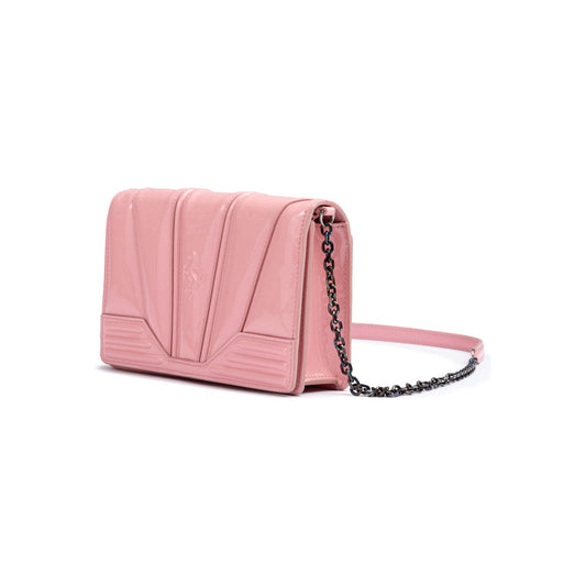 Ferrari Pink GT patent leather bag with chain