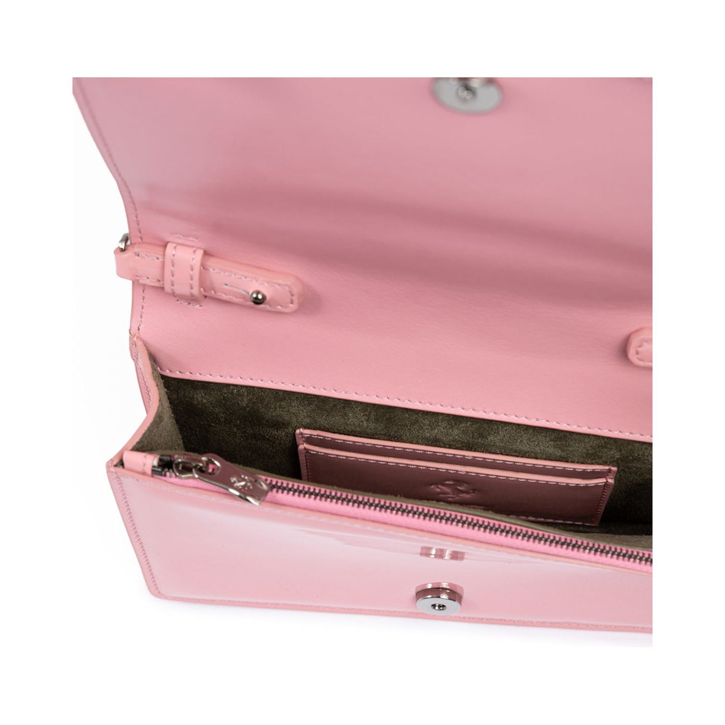 Ferrari Pink GT patent leather bag with chain