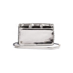 Ferrari Metal Silver GT patent leather bag with chain
