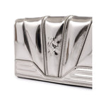 Ferrari Metal Silver GT patent leather bag with chain