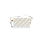 Off-White White/Gold Metallic Stripe Mini Crossbody Bag