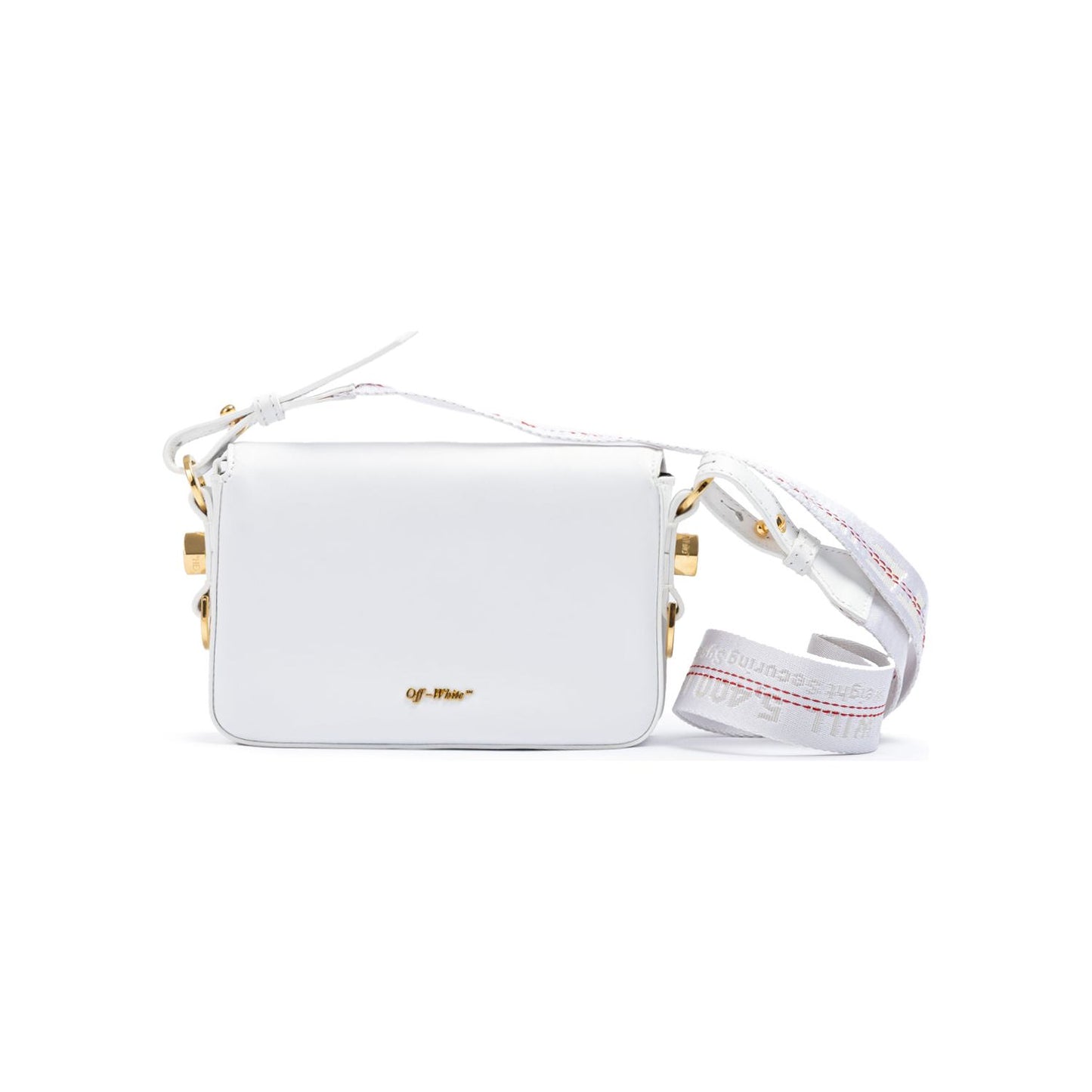 Off-White White/Gold Metallic Stripe Mini Crossbody Bag