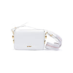 Off-White White/Gold Metallic Stripe Mini Crossbody Bag