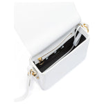 Off-White White/Gold Metallic Stripe Crossbody Bag