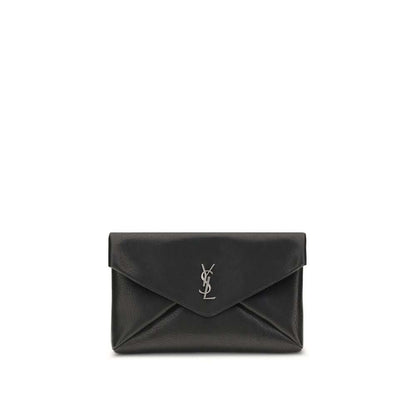 Saint Laurent Black Calf Leather Bos Taurus Clutch Bag