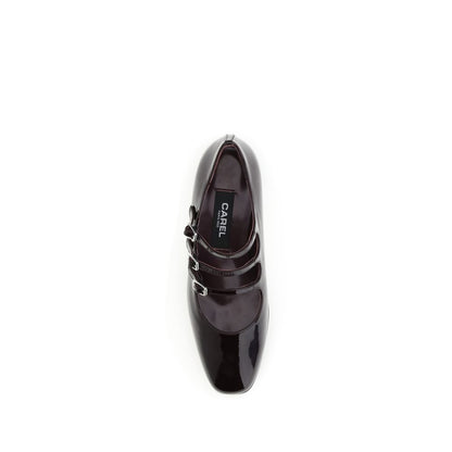 Carel Paris Brown Leather Mid Heel Pumps