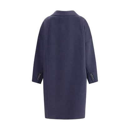 Brunello Cucinelli Blue Cashmere Coat