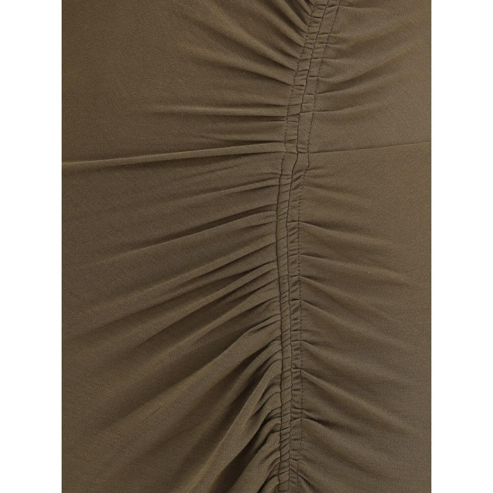 Detailed view of Marant Etoile Green Modal Casual Dress showing the elegant draping and fabric texture.