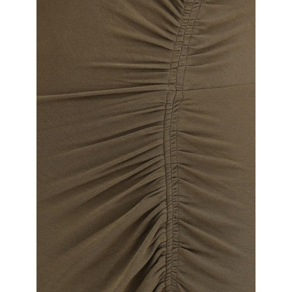 Detailed view of Marant Etoile Green Modal Casual Dress showing the elegant draping and fabric texture.