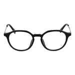 Polaroid Black Unisex Glasses Frame, full-rim polyamide design, demo lenses, stylish panto shape, 49-13-145 size.