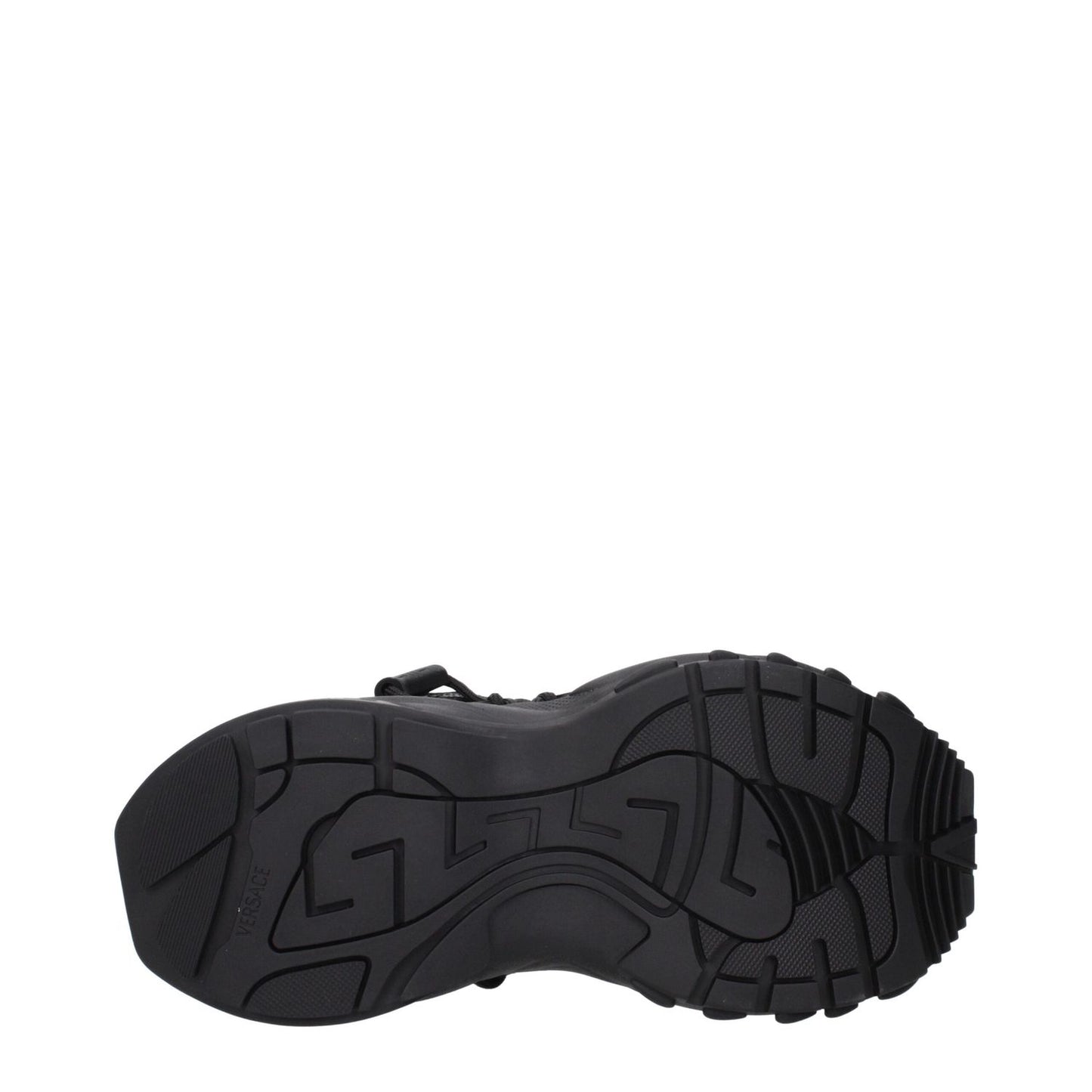 Versace Black Leather Athletic Sneakers