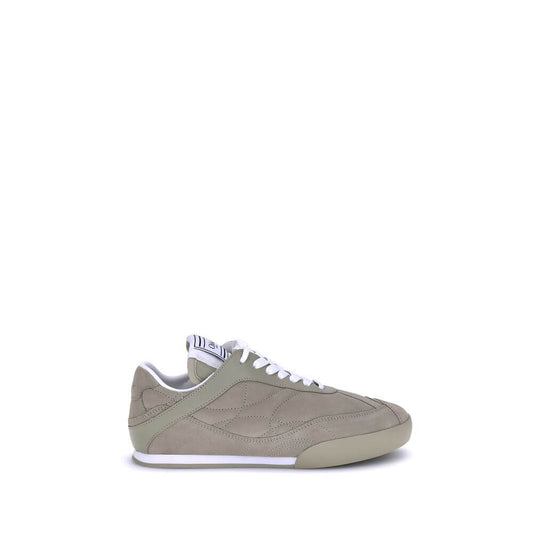 Chloé Beige Calf Leather Bos Taurus Low Top Sneakers with suede details and lace-up closure.