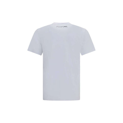 Comme Des Garçons White Cotton Sportswear crew neck T-shirt with back logo, minimalist design, regular fit, 100% cotton, AW25 collection.