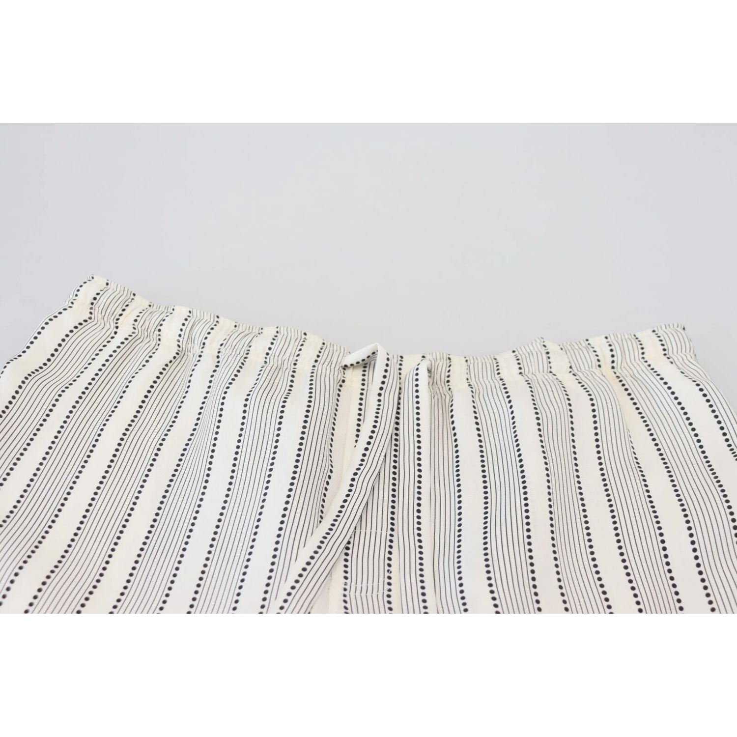 Dolce & Gabbana White Stripes Silk Lounge Trouser Pants