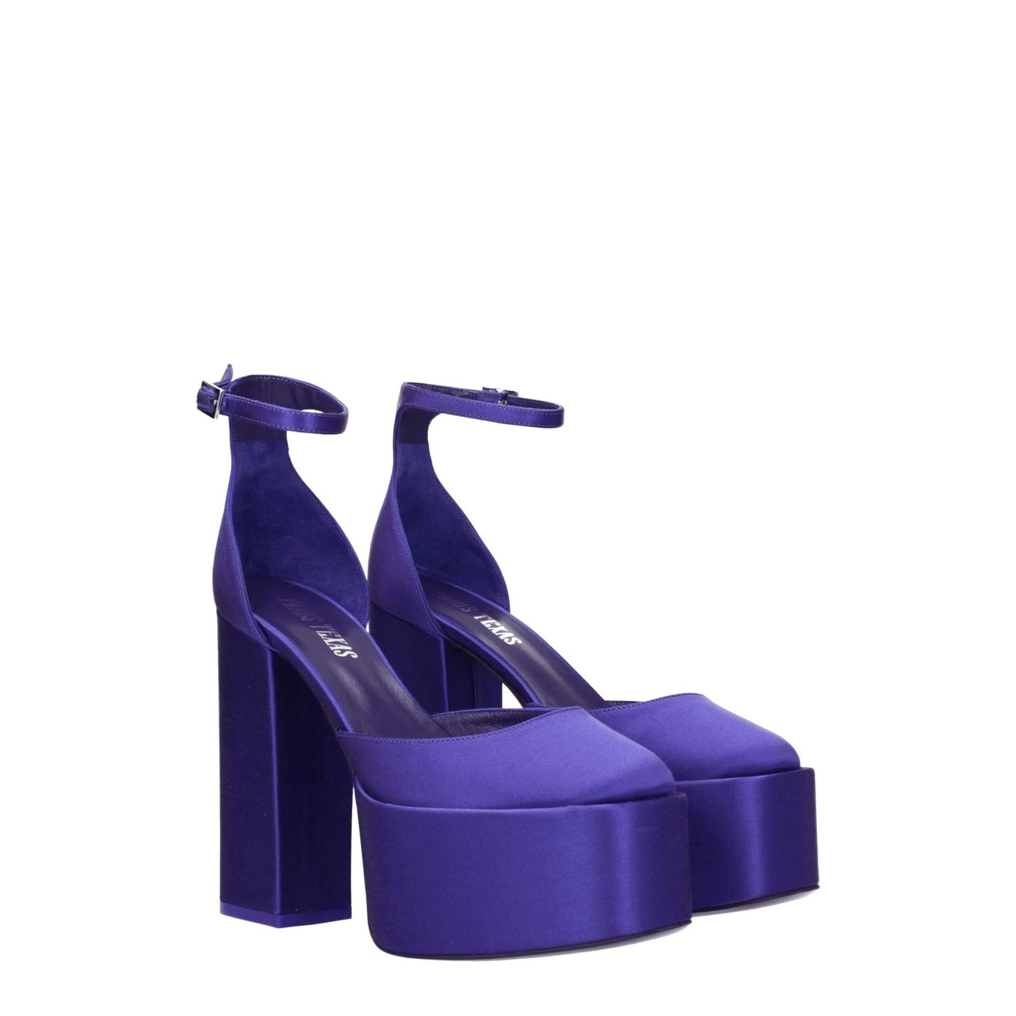 Paris Texas Purple Satin Platform Sandals