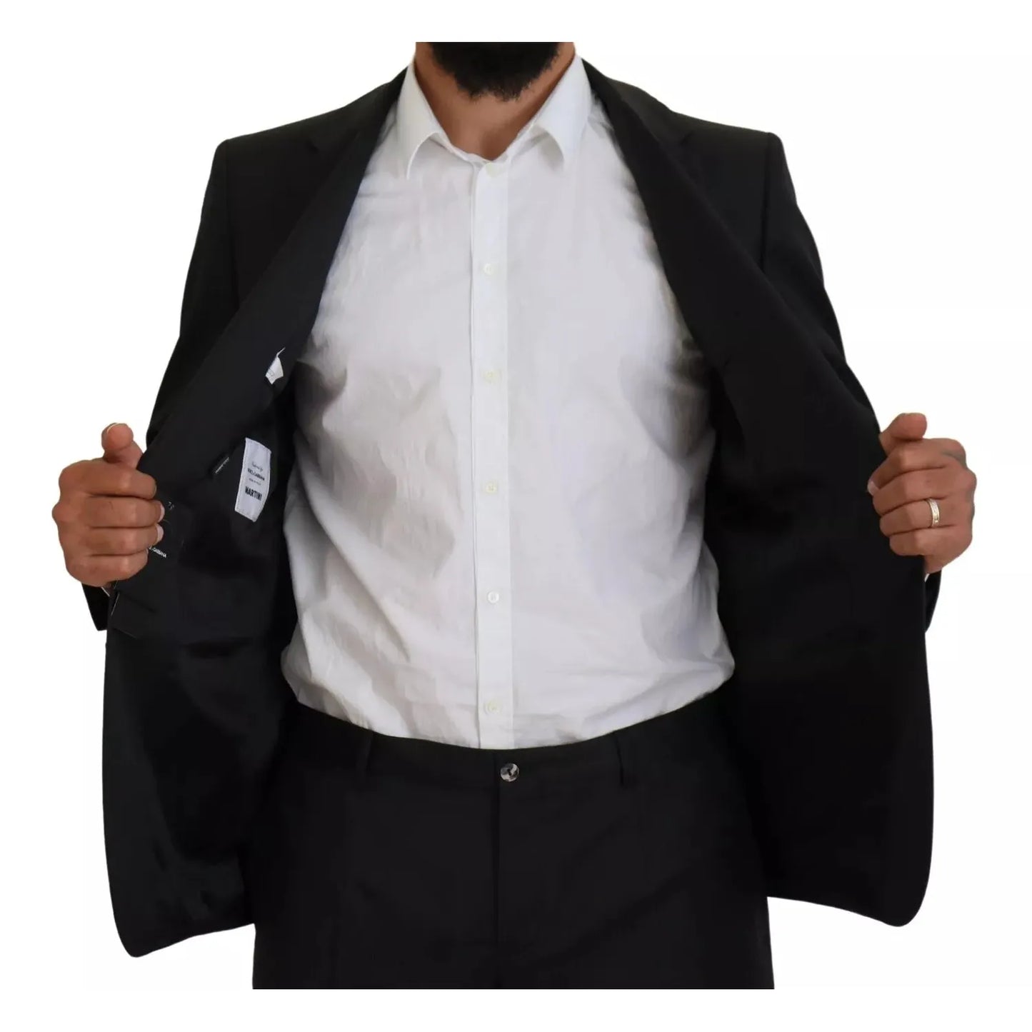 Dolce & Gabbana Melange Grey Wool 2 Piece MARTINI Suit