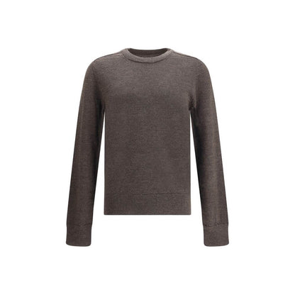 Margiela Brown Wool Sweatshirt with signature stitching and ribbed cuffs, showcasing refined seasonal design by Maison Margiela.