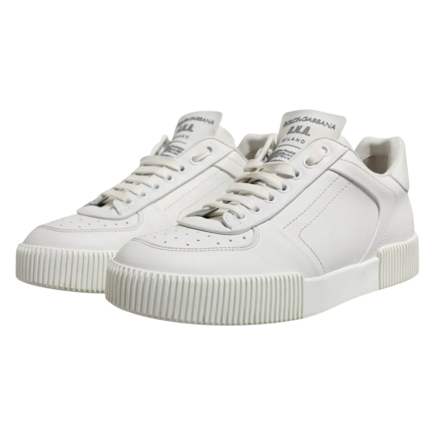 Dolce & Gabbana White Miami Leather Low Top Men Sneakers Shoes